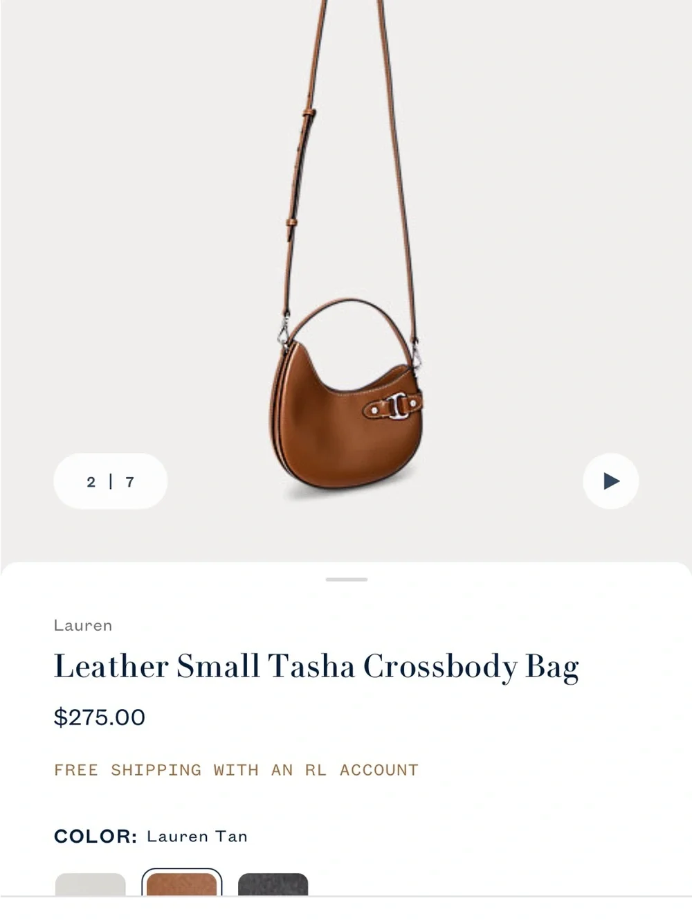 Lauren Ralph Lauren Leather Small Tasha Crossbody Bag